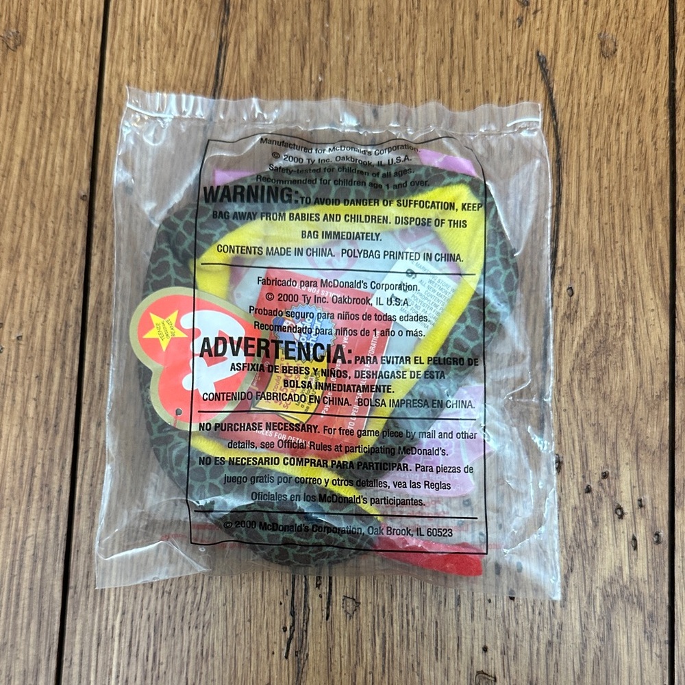McDonald's TY Snake - Slither small beanie baby Vintage
